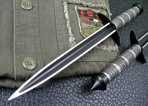 Classic black triangular bayonet military knife NK-A472