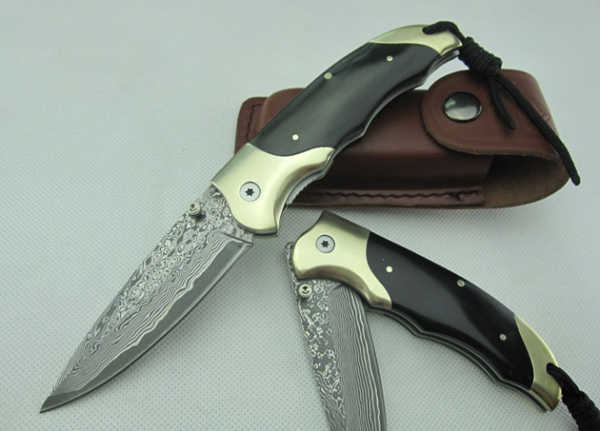 Damascus Steel Knife Pocket knife NK-A971
