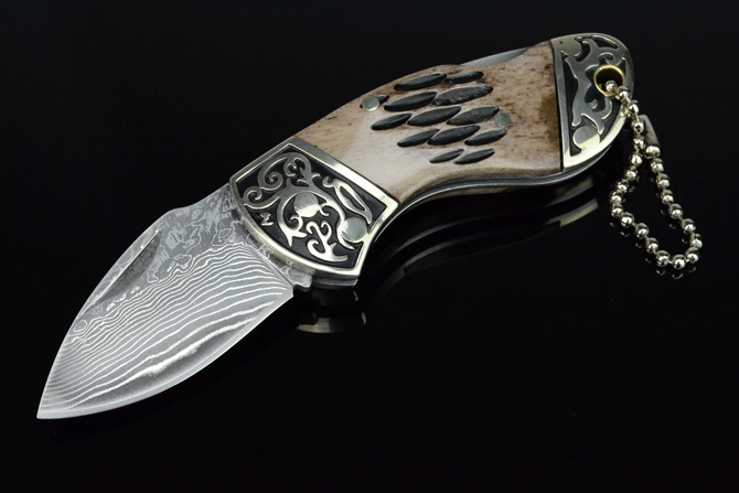 Damascus Steel Knife Pocket knife NK-B858