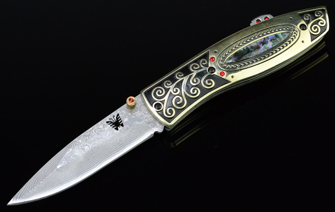 Damascus Steel Pocket Knife NK-C526