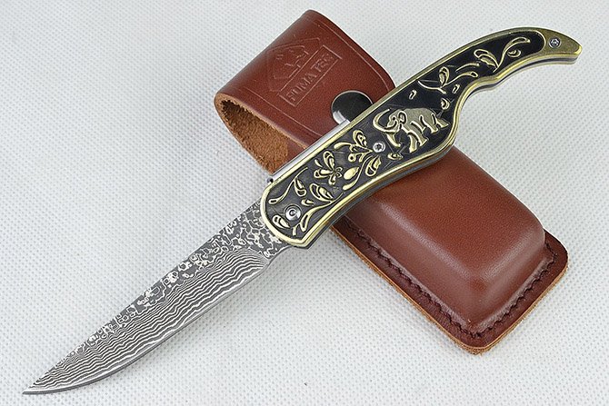 Damascus Steel Pocket Knife NK-C837