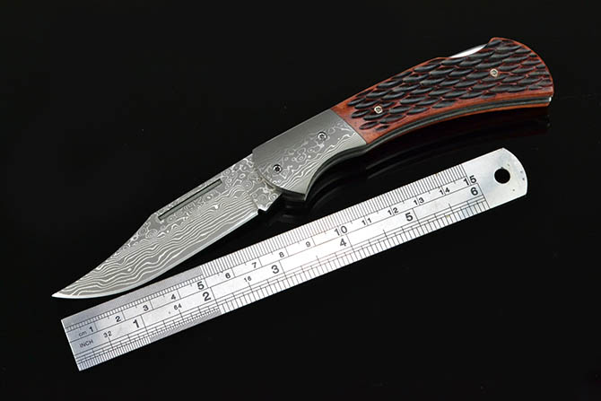 2253 Damascus Steel Pocket Knife NK-D209