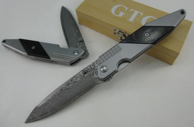 F33Damascus Steel Pocket Knife NK-A704