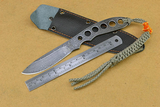 Damascus Steel Fixed Blade Knife NK-D259
