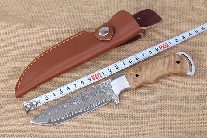 9112-10 Damascus Steel Fixed Blade Knife NK-D619