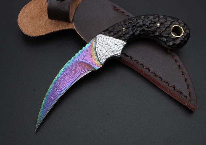 Damascus Steel Knife Claw Knife NK-E225