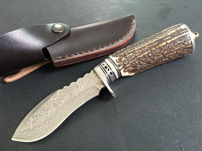 Damascus Steel Fixed Blade Knife NK-E255