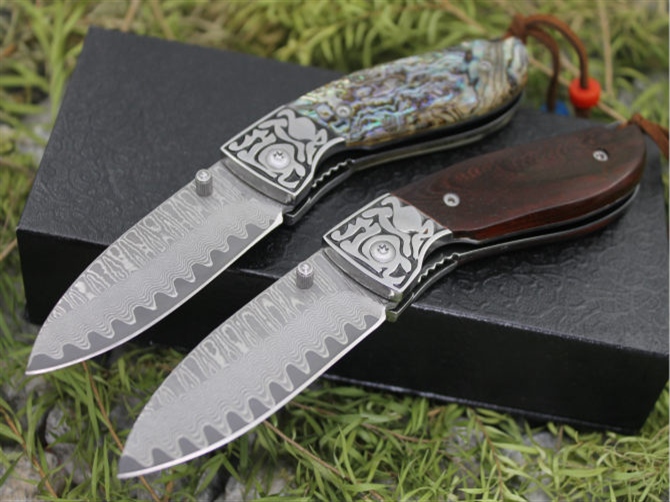 Damascus Steel Pocket Knife NK-E330