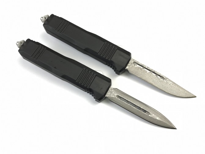 C07 Damascus Steel Switchblade  knife NK-F044 (Small Size)